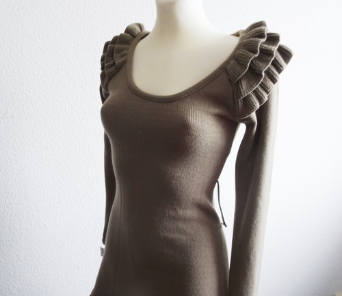 Strickkleid kleid mit rüschen - strickkleid,