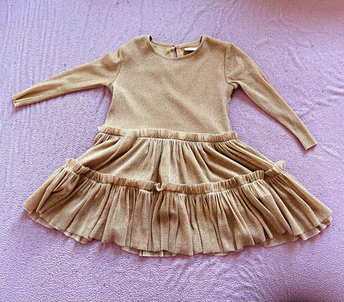 Mädchen strickkleid beige - strickkleid, gr