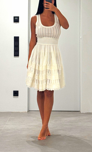 Alaïa damen strickkleid weiß - strickkleid,