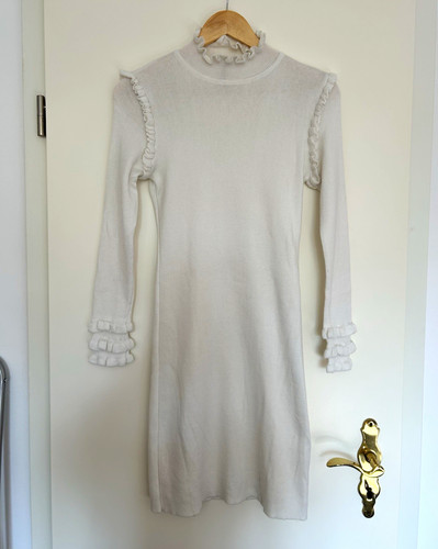 Damen strickkleid weiß - damen, midi