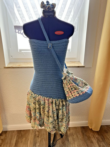Damen kleid häkeln blau - damen,