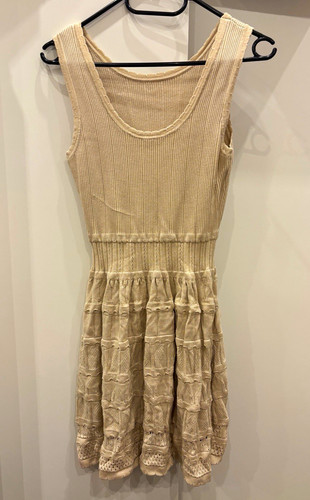 Damen skater strickkleid - skater, beige