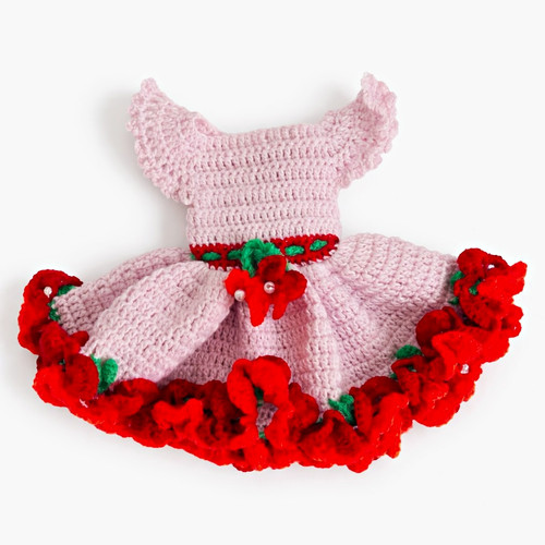 Strick puppenkleid rosa - puppenkleid, mit
