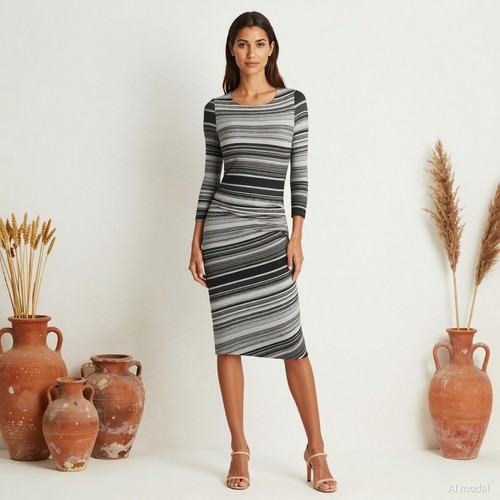 Maritim midi kleid - midi,