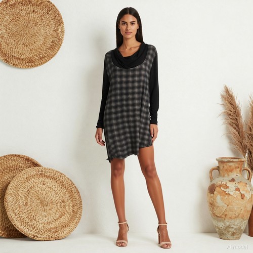 Lagenlook knielang strickkleid - lagenlook,