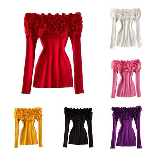 Damen schulterfrei strickkleid - schulterfrei,