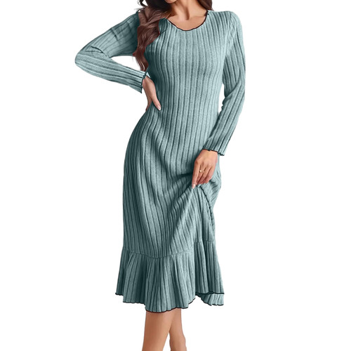 Damen geripptes strickkleid - damen,