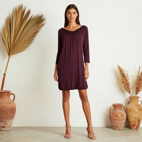 Romantik knielang strickkleid - knielang,